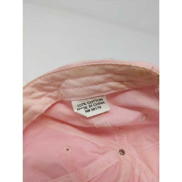 Breast Cancer Awareness Slideback Hat Embroidered Ribbon Logo Pink - Picture 9 of 9